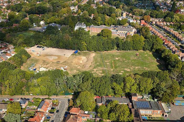 Ariel view of the Woodcroft site in Bitterne, Southampton