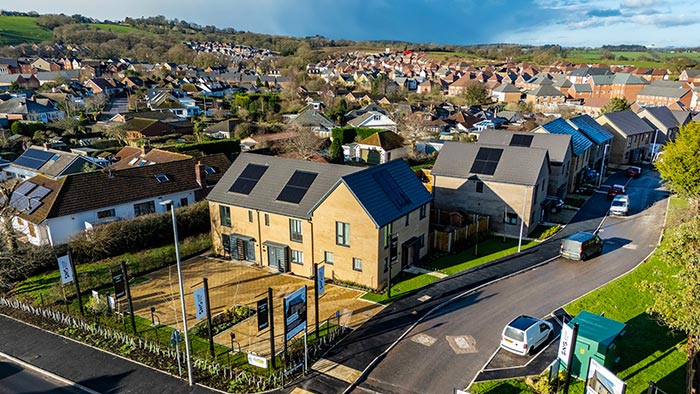 Aerial view of a new SNG housing development 
