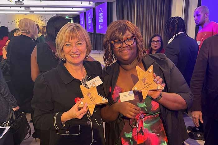 Anita Hepplewhite and Vanessa Hewitt with their awards