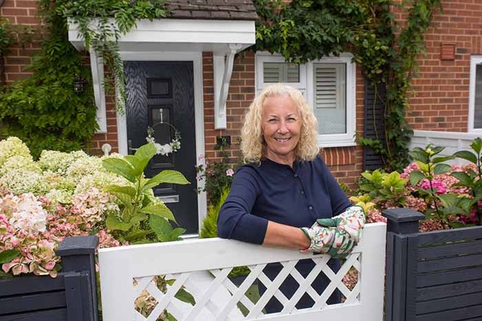 Deborah Taylor outside her garden.