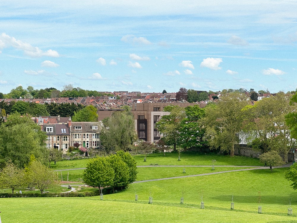Proposed view from within Arnos Court Park looking towards Bath Road