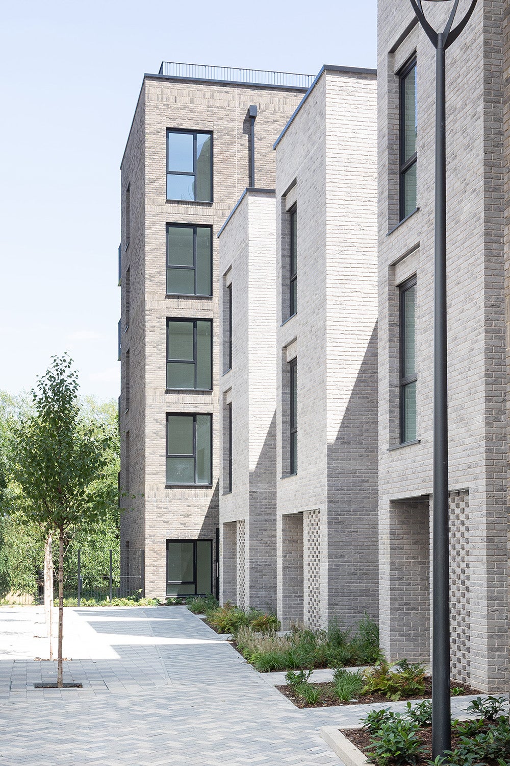 Public realm in front of new homes at Northwick Park