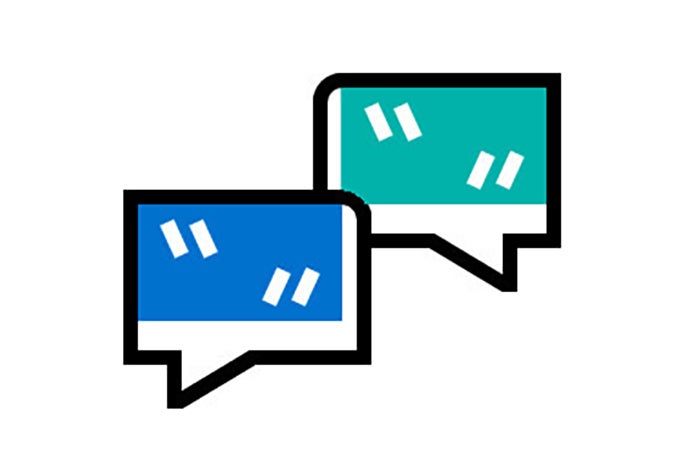 Pictogram of two speech bubbles