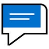 A pictogram of a text bubble