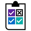 A pictogram of a clipboard