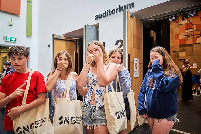 Young attendees at Didcot Youth Fest with SNG goodie bags