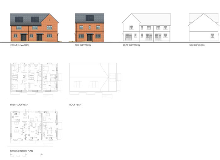 East Hanney house types plots 1-3