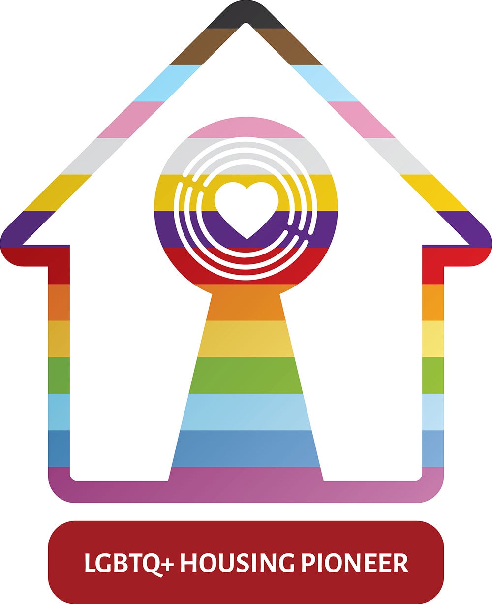 LGBTQ+ Housing Pioneer badge