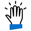 Pictogram depicting a raised hand