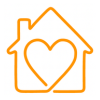 House with a heart inside icon
