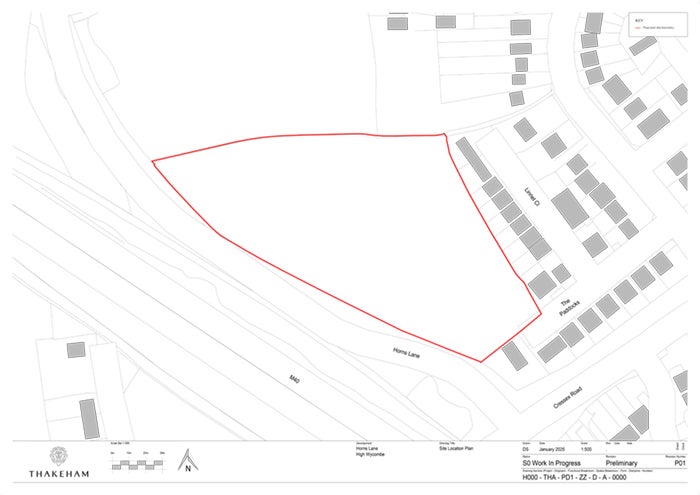 Horns Lane, Site location plan