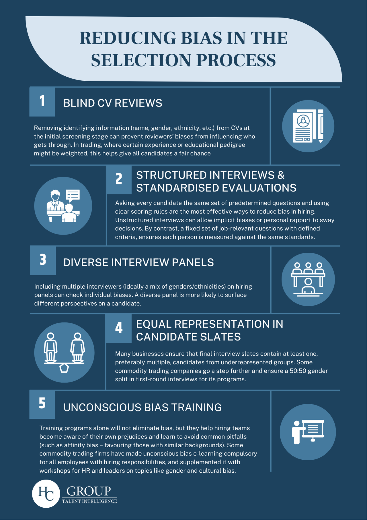 Reducing bias in the selection process