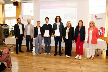 Bild 3: Für den nationalen Wettbewerb der Mathematik-Olympiade qualifizierten sich: David Mairhofer, Matthias Mair

