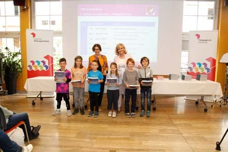 Zu den Bestplatzierten der 2. Klasse Grundschule gehören: Luis Gasser, Dominik Stolz, Klotz Isabell, Mulser Ben, Niedrist Christof, Simon Krapf.