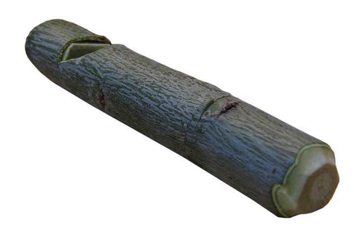 Maienpfeife, bei der Kern des Mundstückes und Stöpsel getrennt sind: MP05B