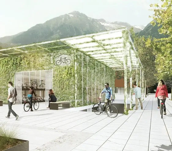 Die Landesregierung genehmigte die Übertragung von drei Grundstücken für das Mobilitätszentrum Meran. (Rendering: LPA/Resort Infrastruktur und Mobilität)