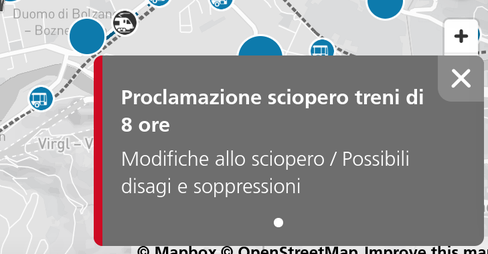 È stato proclamato uno sciopero regionale di 8 ore dai sindacati Ultrasporti, Slm Fast, Orsa Ferrovie, Filt Cgil, Fit Cisl che va dalle ore 09:01 alle ore 17:00 di lunedì 7/9 e al quale sono interessati soltanto i treni regionali di Trenitalia. 