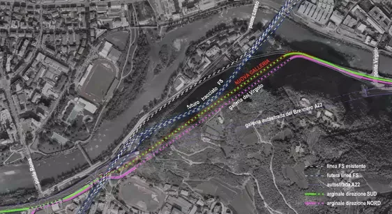 Die Planung für die Neugestaltung des Verkehrsnetzes im Bereich des Virgls in Bozen (im Bild) kann beginnen. (Foto: LPA/Landesamt für Straßenbau Mitte-Süd)
