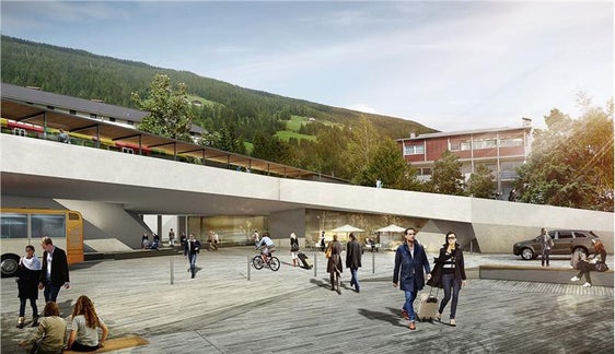 Alter Entwurf des neuen Bahnhofs Innichen