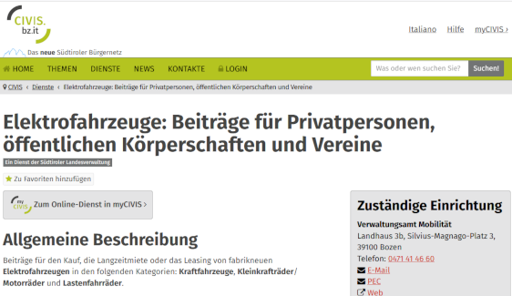 Screenshot neuer Dienst