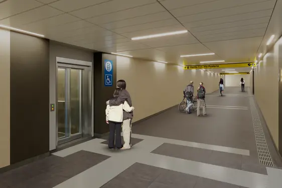 Der Bahnhof Innichen wird zu einem modernen Mobilitätszentrum umgebaut. (Rendering: Gruppo FS)
