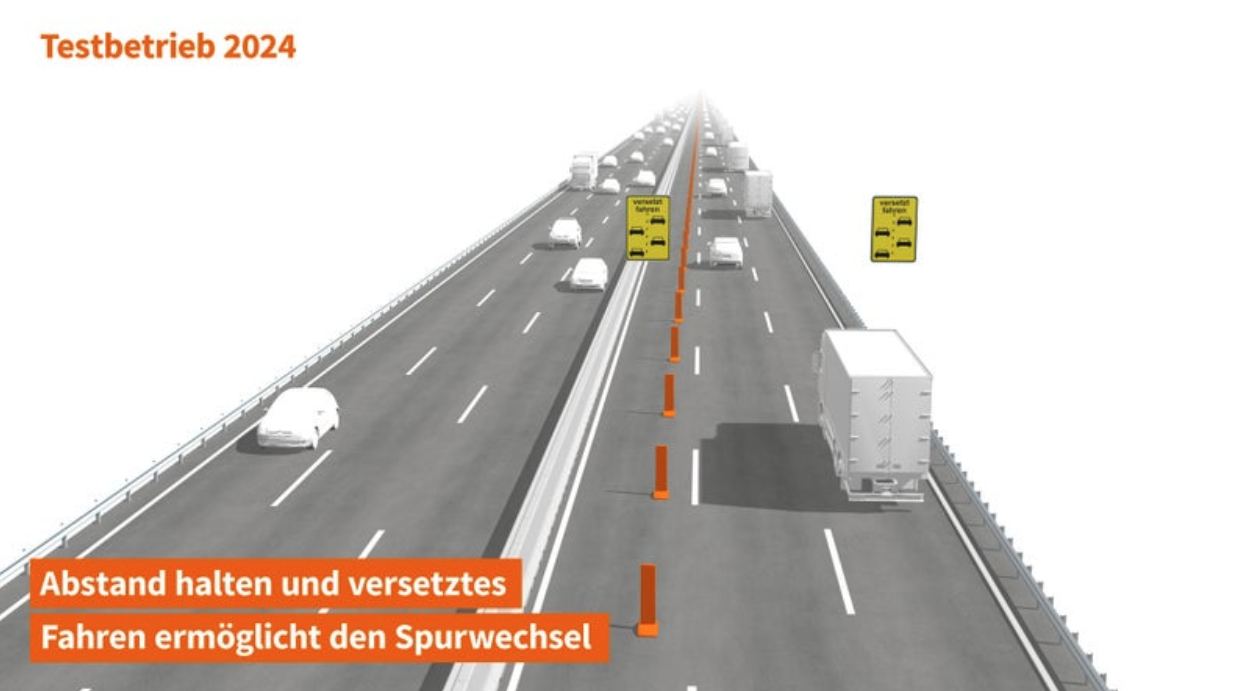 Der österreichische Autobahnbetreiber ASFINAG prüft mit Blick auf die Sanierung der Luegbrücke ab dieser Woche die Auswirkungen der Führung sämtlicher Fahrzeuge über 3,5 Tonnen auf den linken Fahrstreifen. Landeshauptmann Arno Kompatscher und Landesrat Daniel Alfreider begrüßen den Testbetrieb. (Foto: ASFINAG)