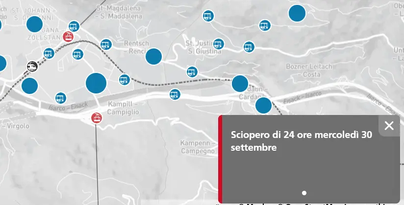 Screenshot Alto Adige Mobilitità