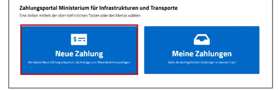 Zahlungen PagoPa Schalter Fahrzeuge oder Führescheine