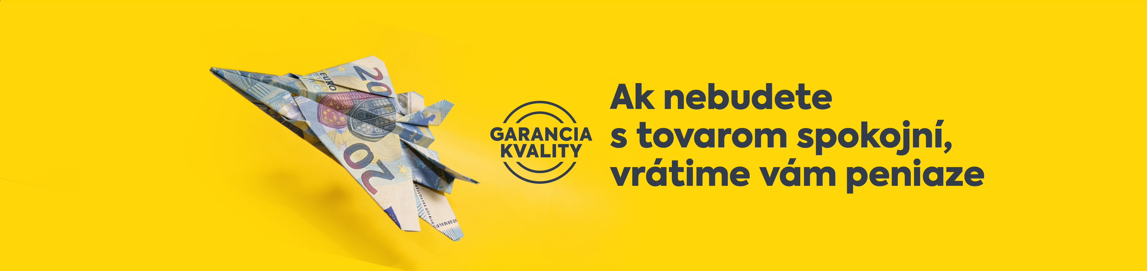 BILLA Garancia banner s papierovým lietadlom z euro bankoviek