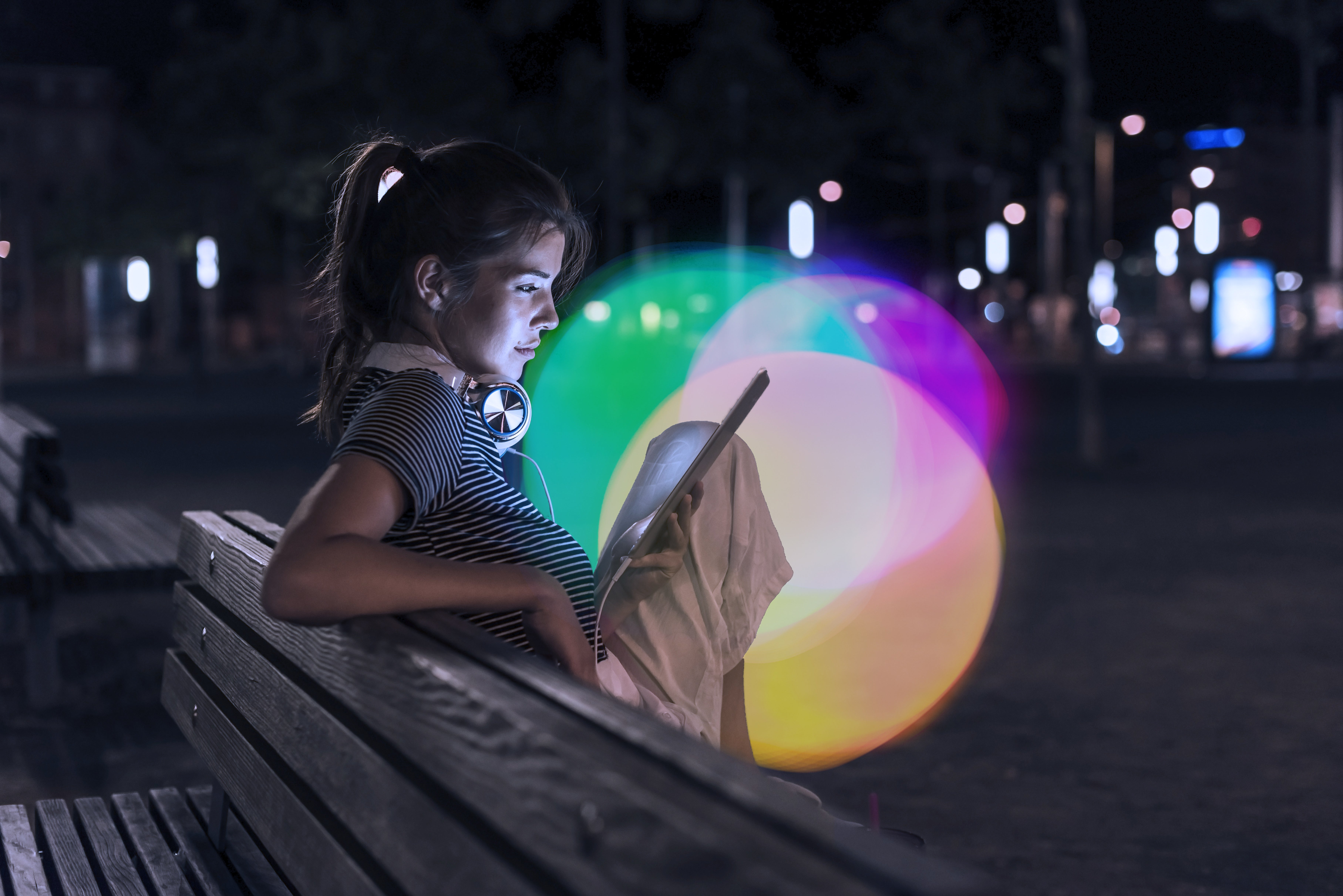 Woman using tablet