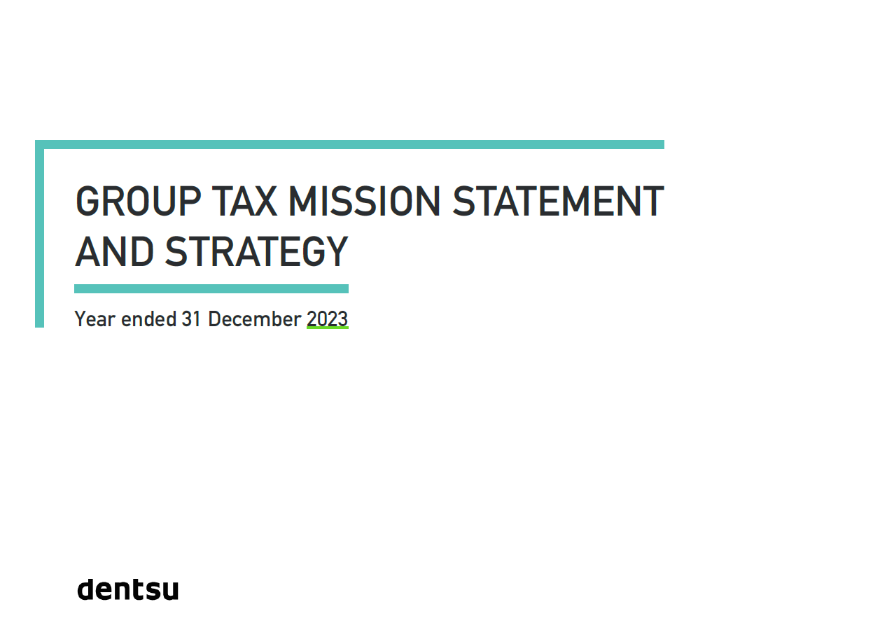 Group Tax Stategy dentsu UK