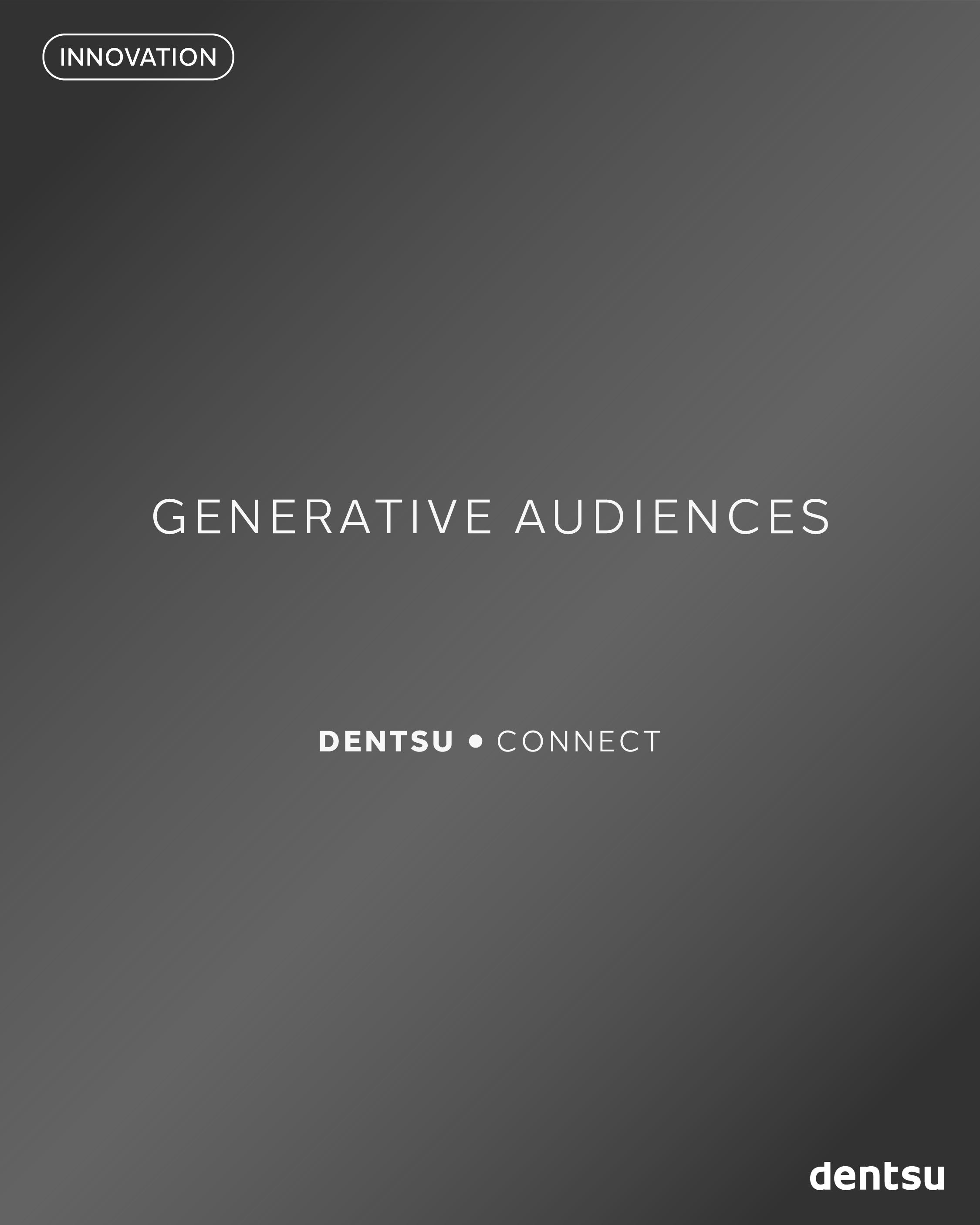 Grey square with the white text saying 'Generative Audiences' across the centre