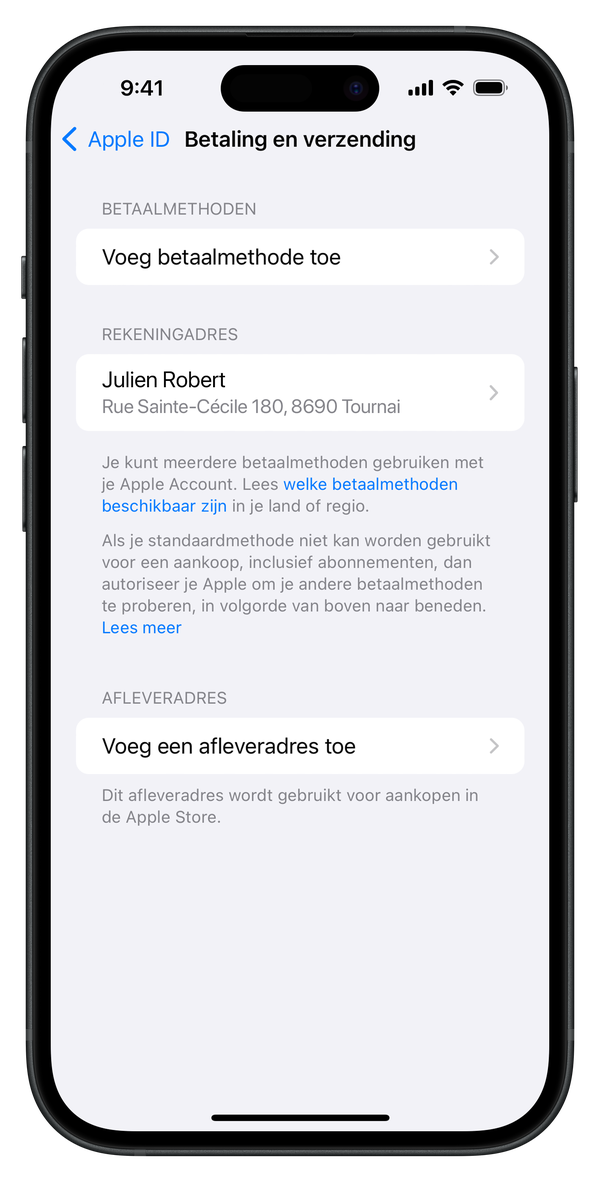 Hoe stel je Bancontact in als betaalmethode in  je Apple Account?