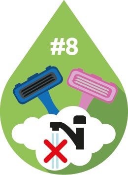 Tip 8 Tijdens scheren kraan uit