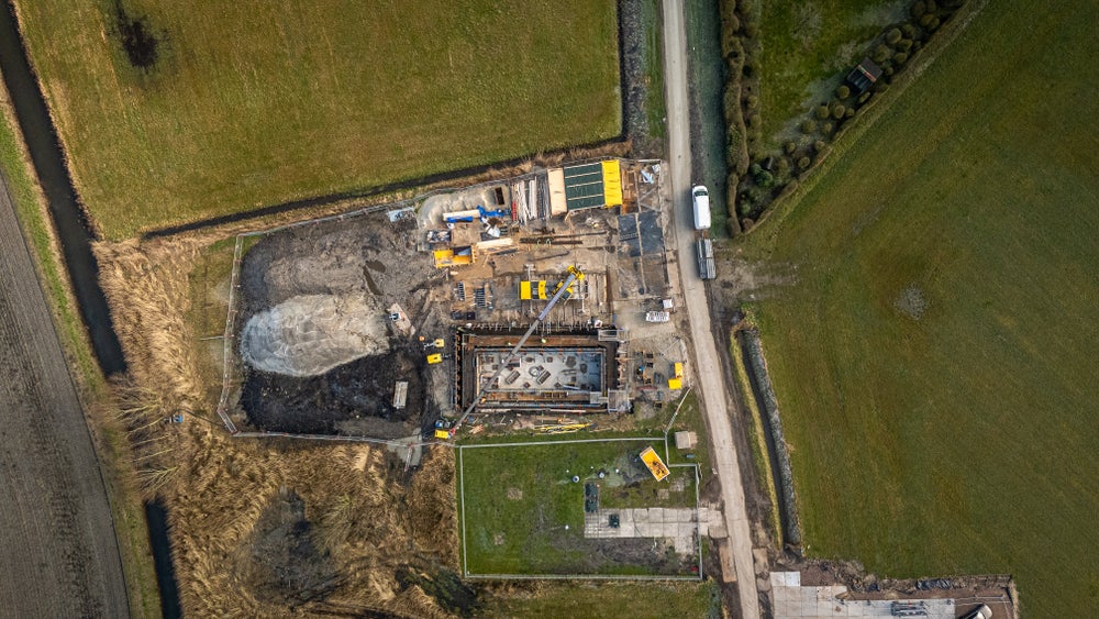 Drone shot van werkzaamheden