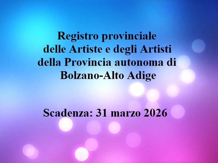 Registro provinciale delle Artiste e degli Artisti
