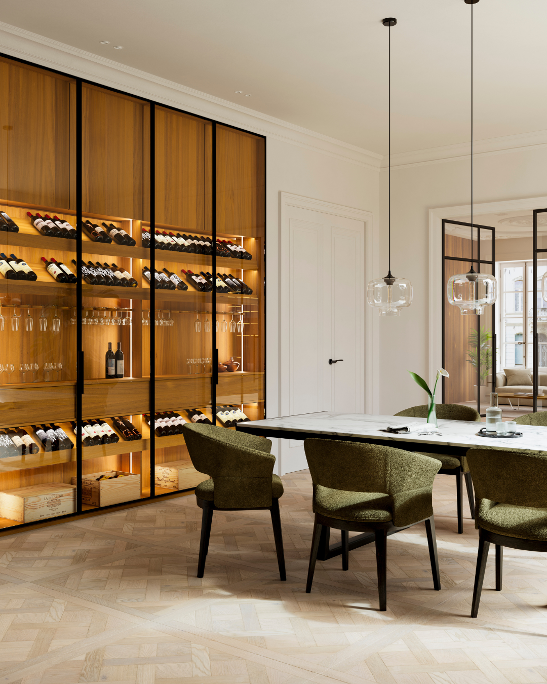 Interior with Nuxe Imperial, African Walnut.