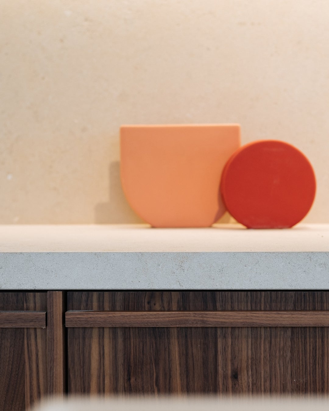 Project kitchen with custom walnut veneer