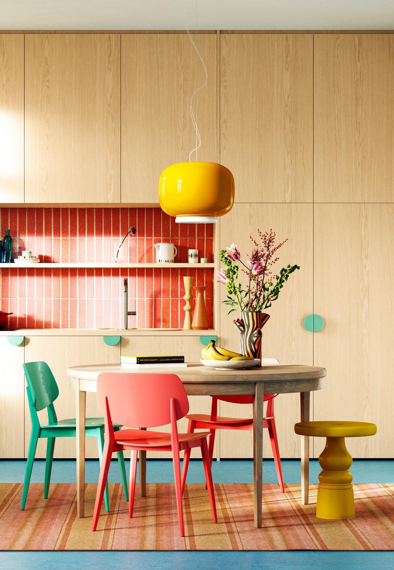 Panneaux en placage bois Shinnoki - Chêne ivoire - cuisine