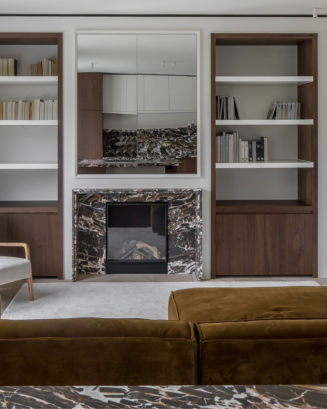 Project kitchen custom walnut veneer Nuxe