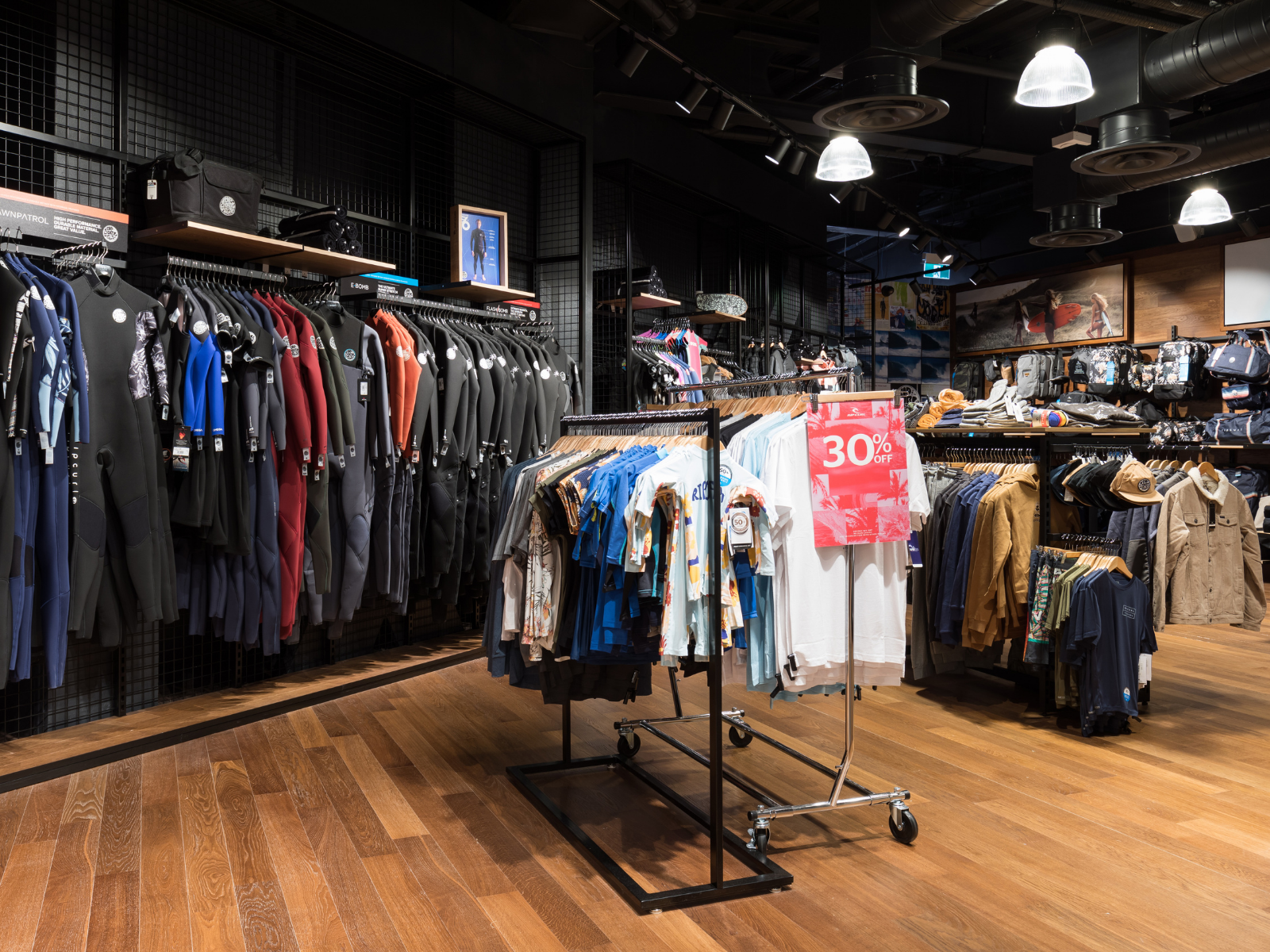 rip curl - veneer floor - wooden floor - shop - shop floor