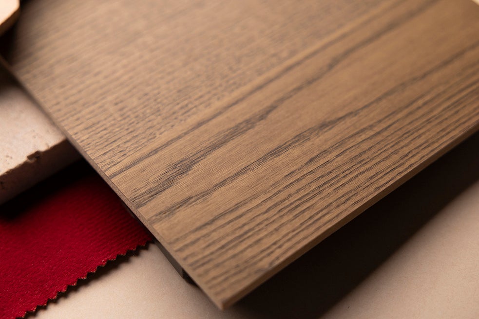 Wood veneer - moodboard - Shinnoki prefinished wood panels - cinnamon triba