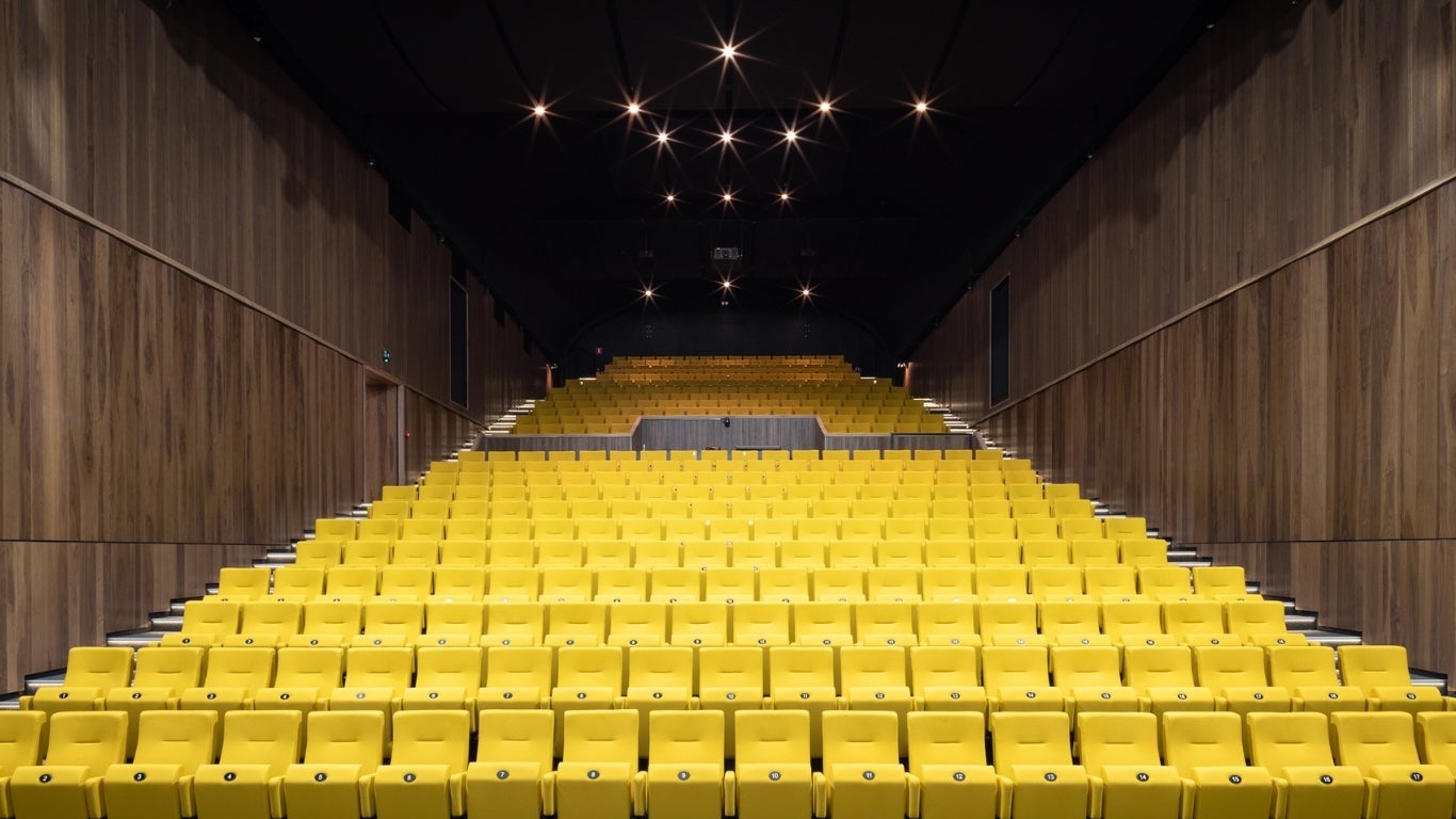 City theatre with Shinnoki Smoked Walnut wood veneer