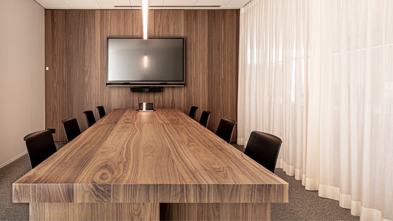 Shinnoki Frozen Walnut wood veneer panels - office - MLS headquarters