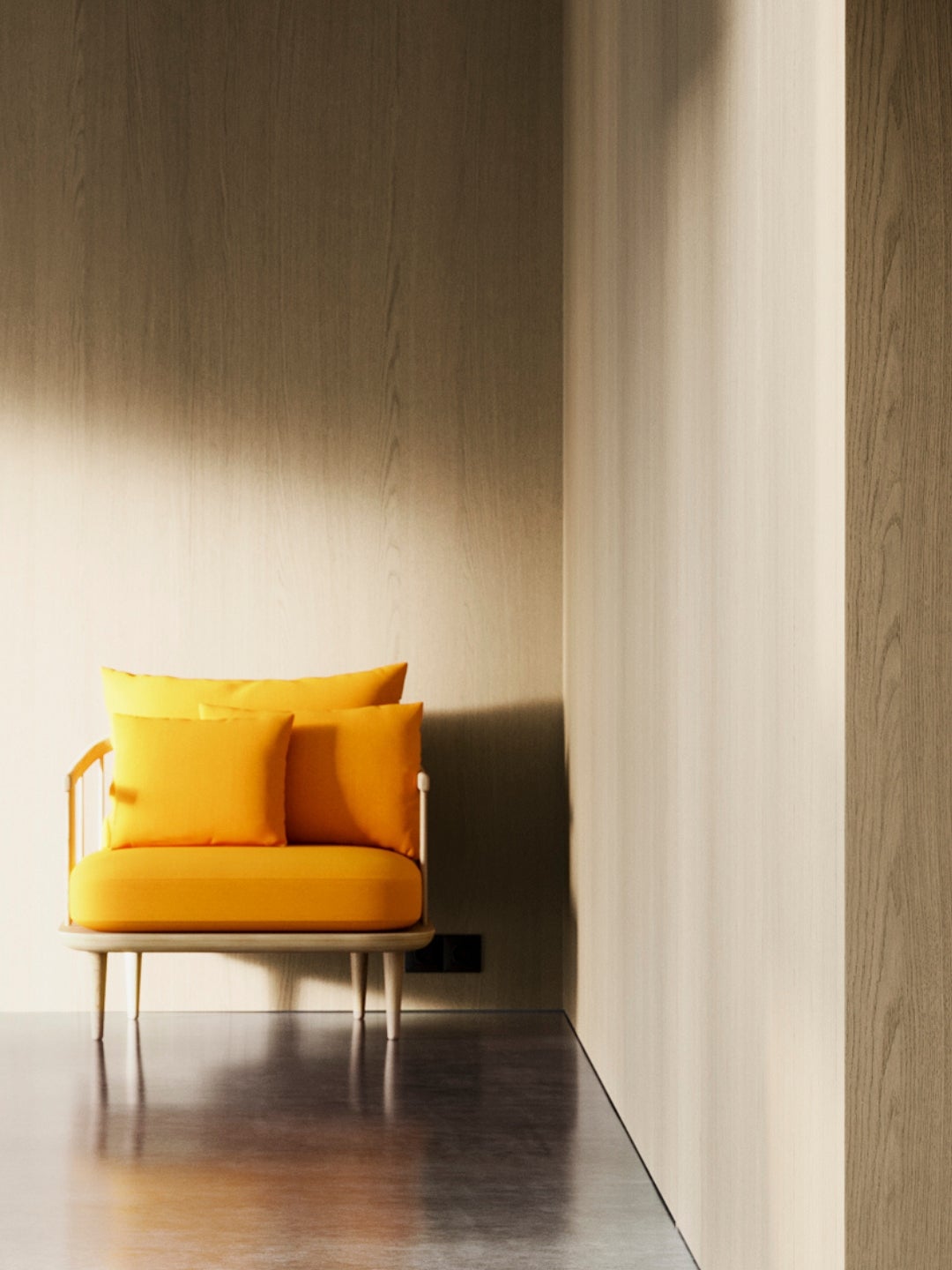 Shinnoki prefinished wood panels - wood veneer - warm suede - hallway - desert oak