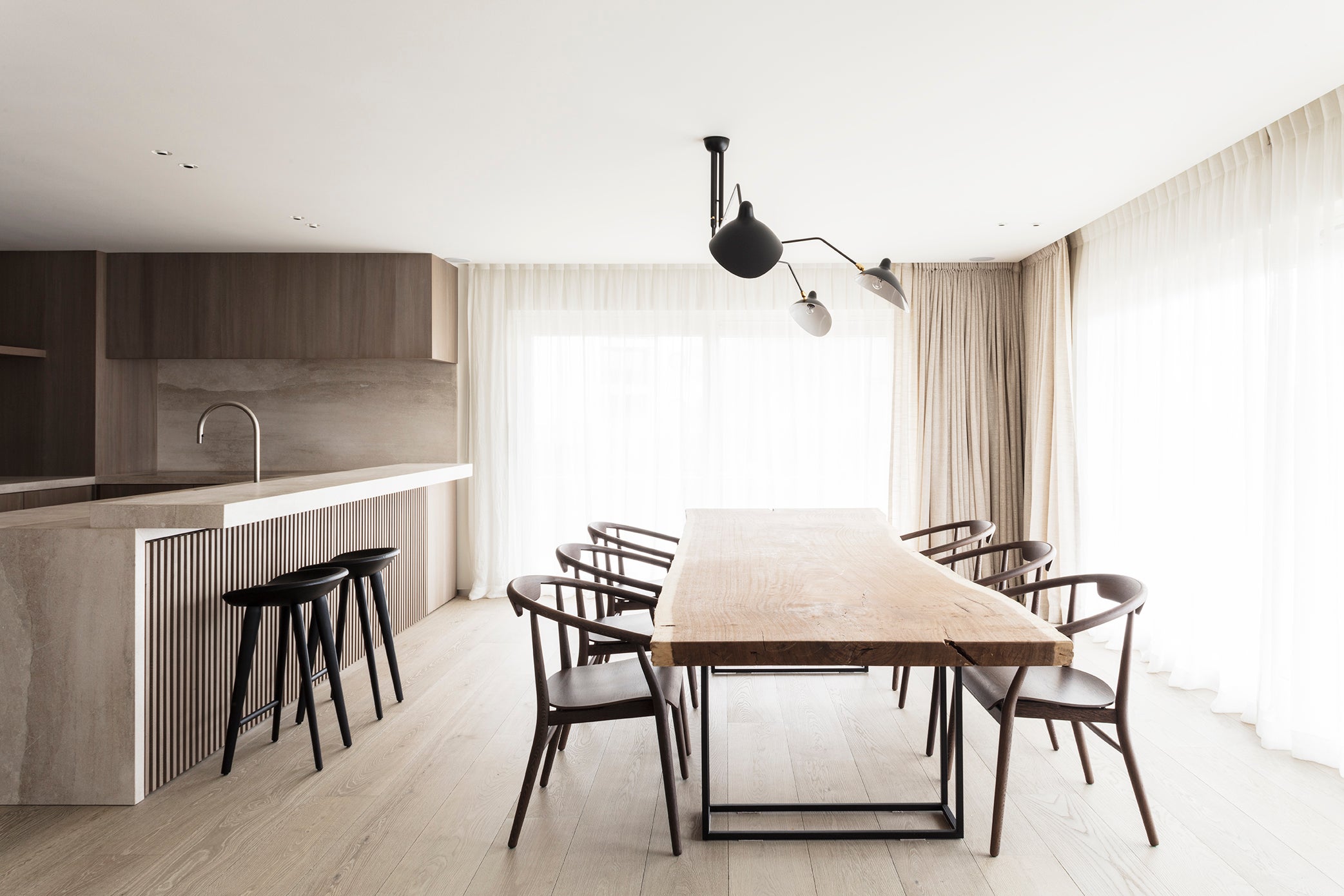 wood table - wooden table - Grey Elm - Grey Elm interior - Elm - Elm Interior - dining table - Elm dining table - panels - wood panels