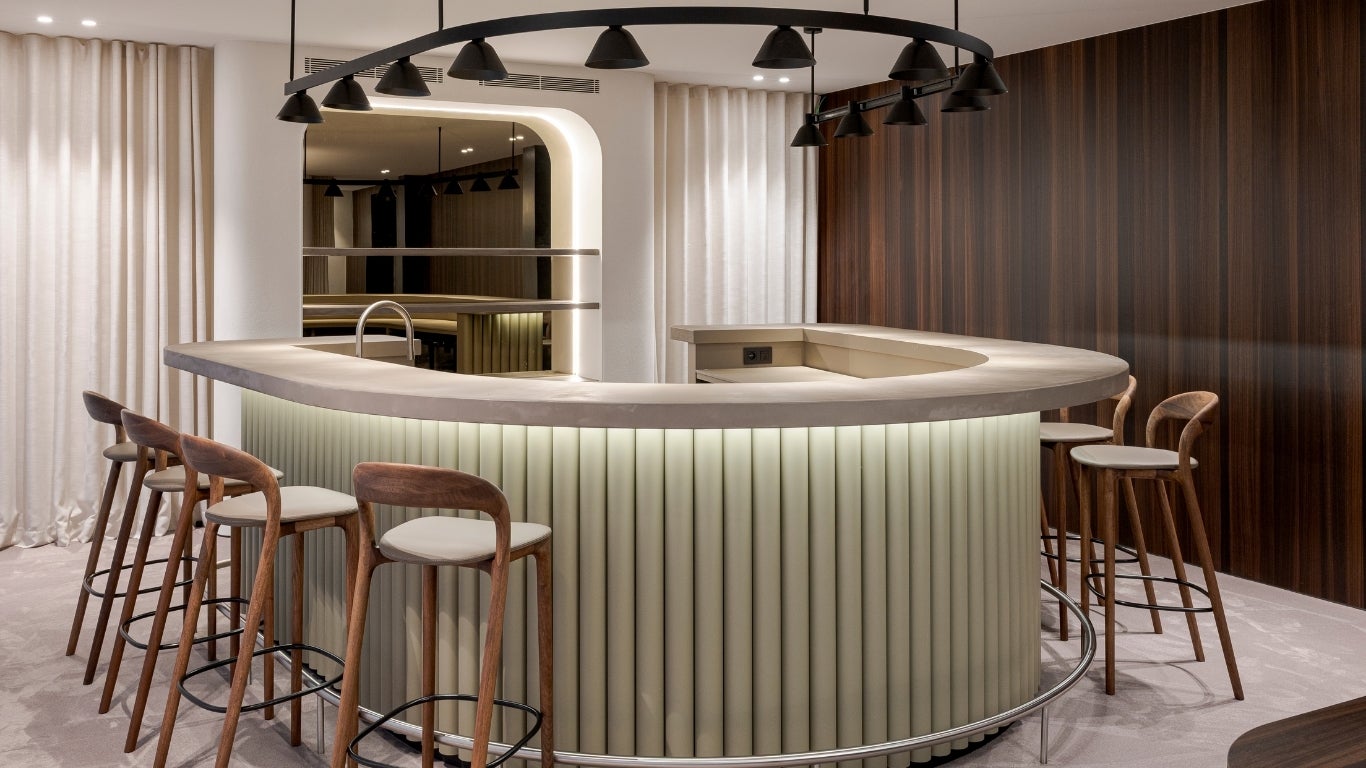 Office project with Shinnoki Shadow Eucalyptus wood veneer