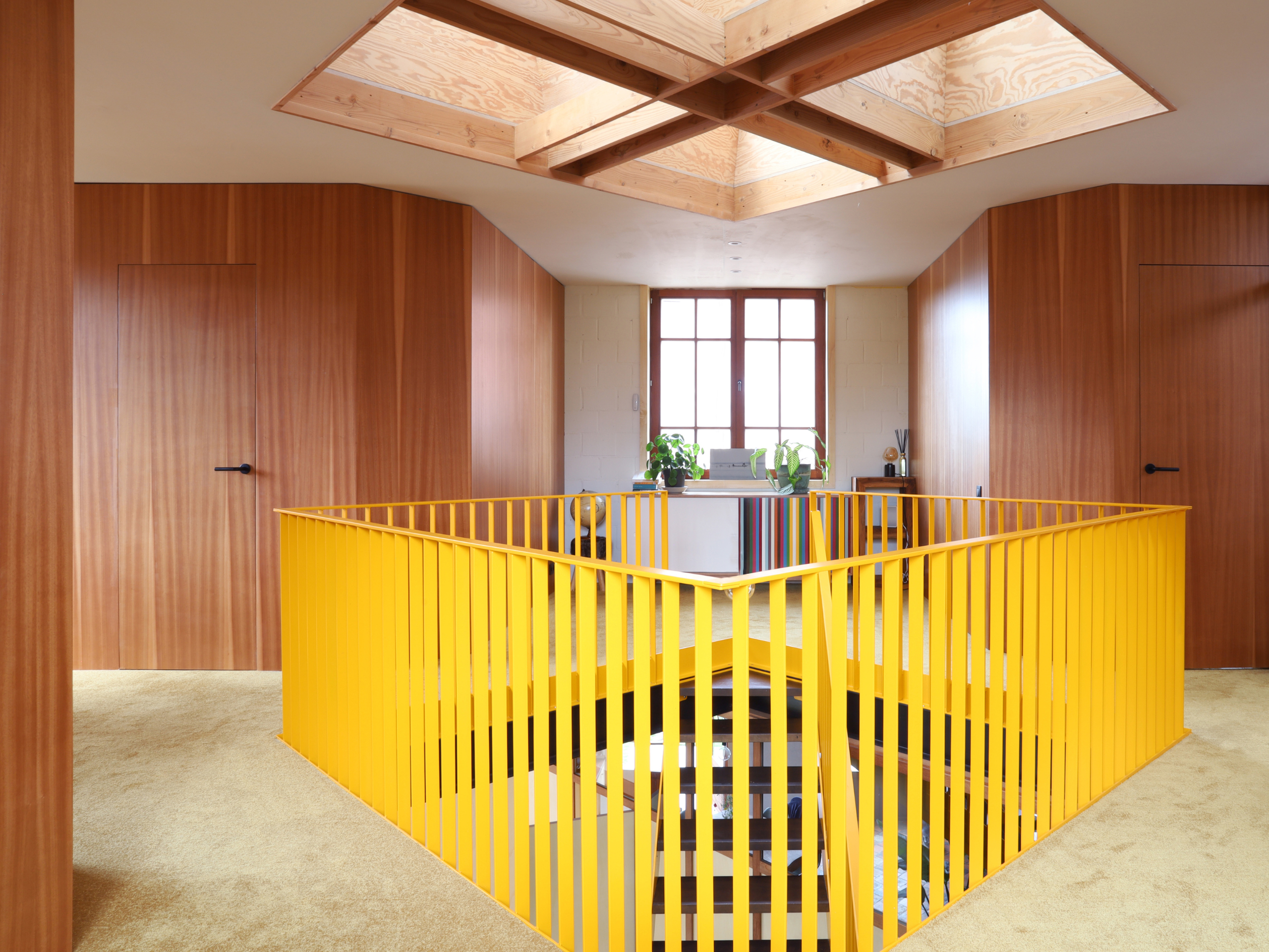 Bright interior in custom sapele