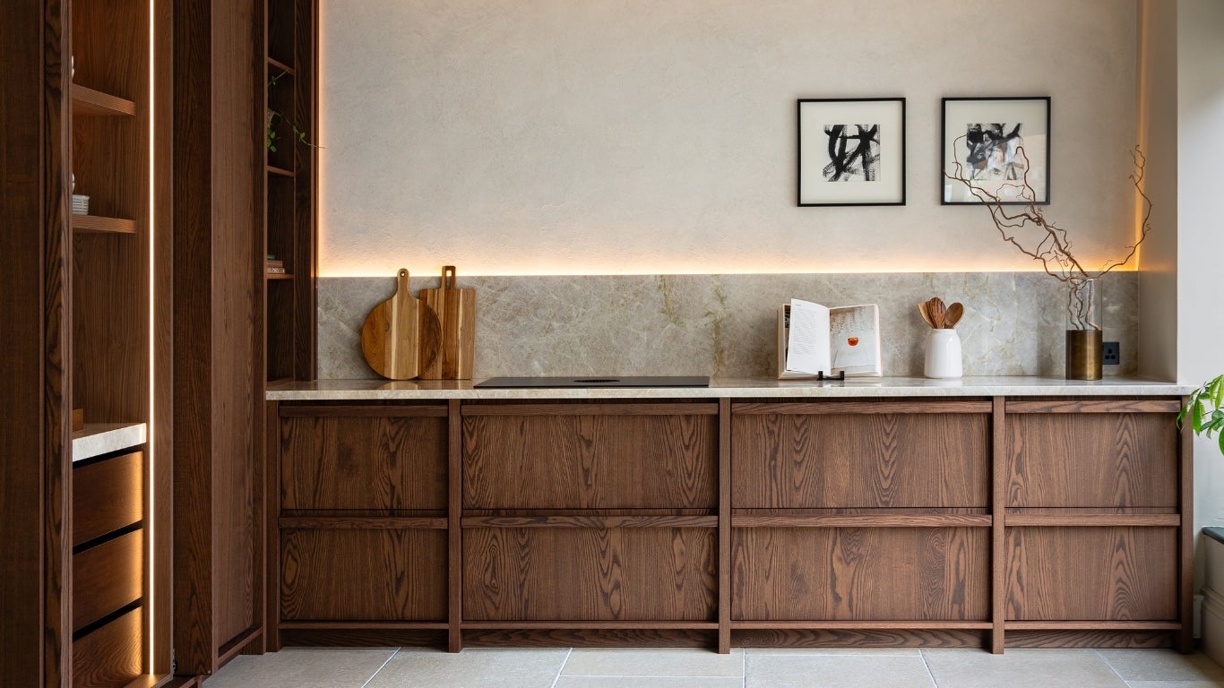 Kitchen - wood veneer - Shinnoki Cinnamon Triba - interior design