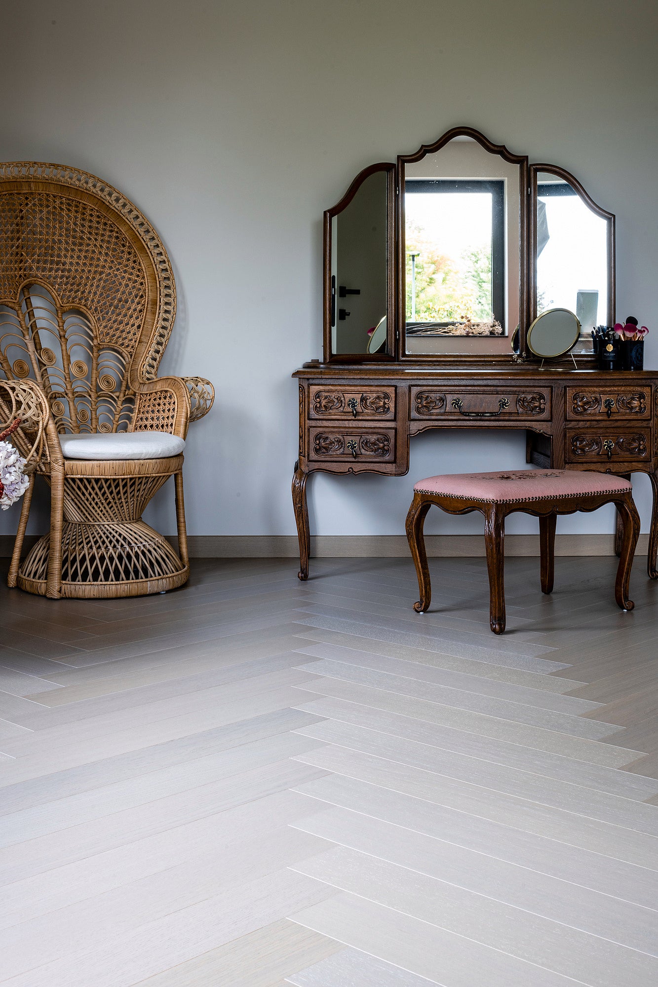 pale herringbone parquet - parquet - bright parquet - bedroom parquet - bedroom - Parky